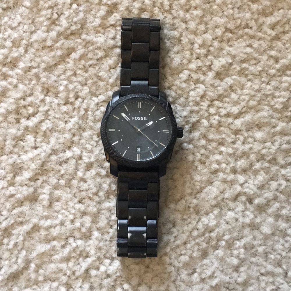 Fossil watch with inscribed words
